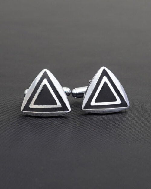 Ritz The Label Triangle Black and Silver Cufflinks