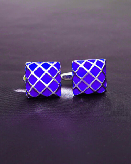 Ritz Diamond Sapphire and Silver Cufflinks