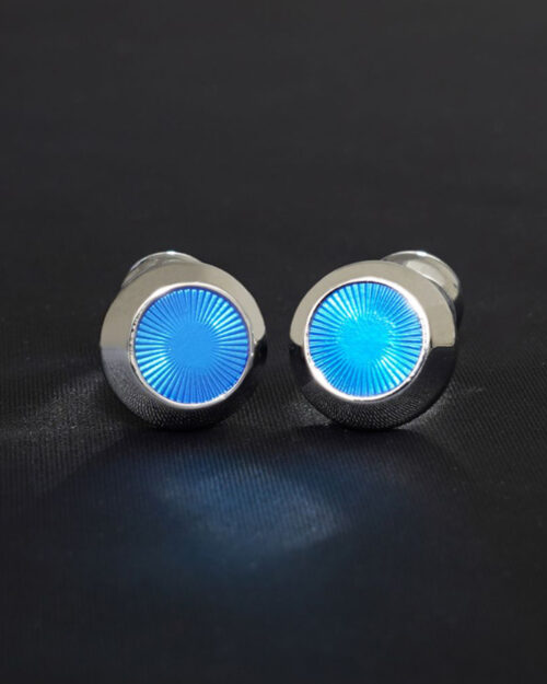 Sapphire Circle with Silver Cufflinks