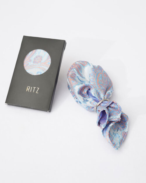 Sky and Peach Paisley Pocket Square
