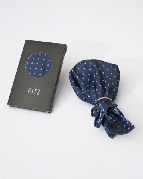 Navy base with Sky and White Polka Dots Pocket Square