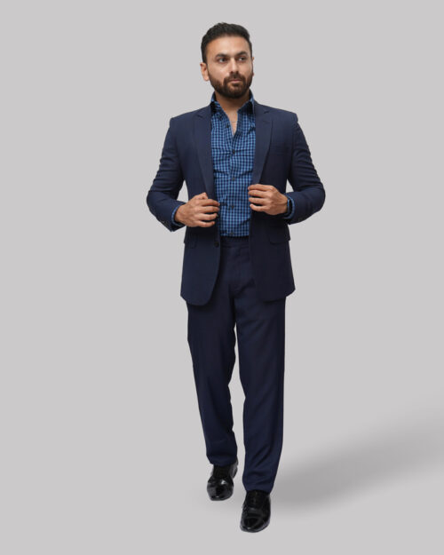 Luxury Premium Viscose Suit with dobby weave ? Olive Ink
