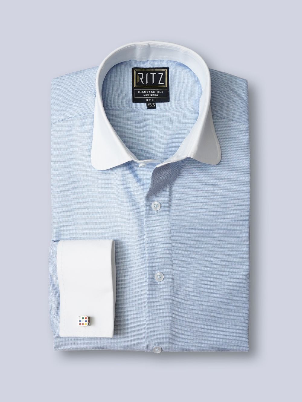 Camicia Uomo Collar And Cuffs London - Cotone Puro 100%, Slim Fit, Bianco, Manica Lunga, Polsino Singolo, Non Stiro
