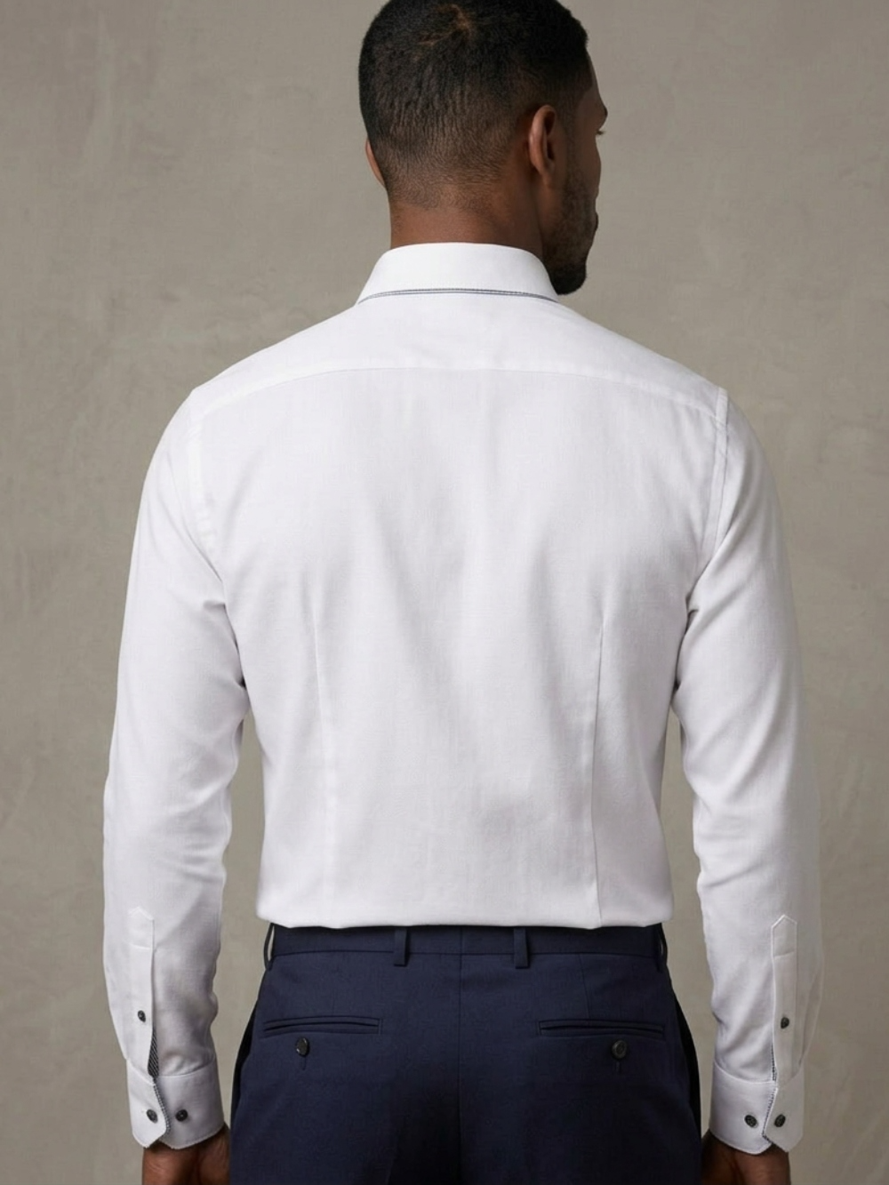 Non-Iron 100% Cotton White Shirt - Twill Weave - Image 7