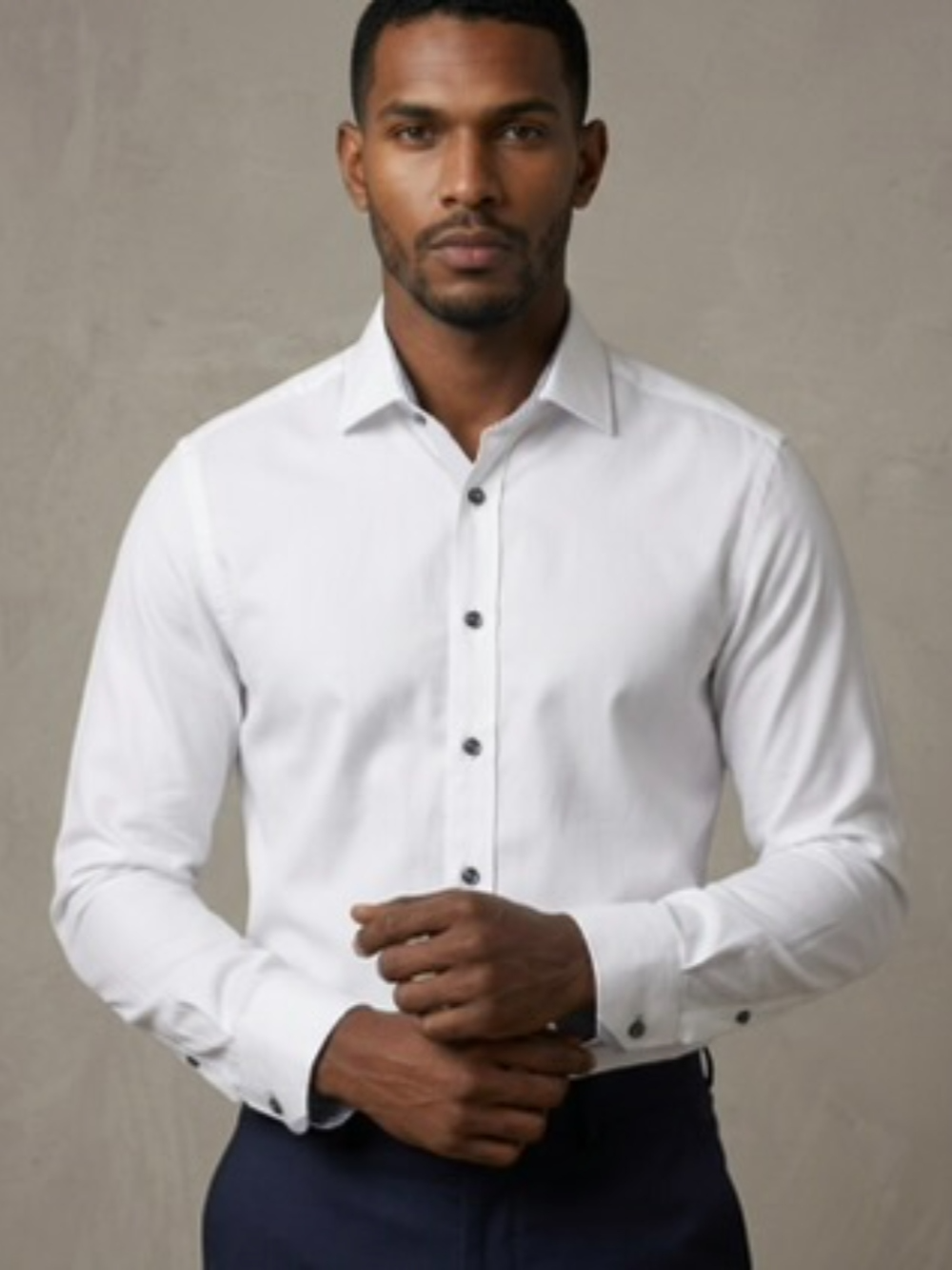 Non-Iron 100% Cotton White Shirt - Twill Weave - Image 5